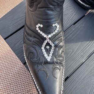 Circle G Black Rhinestone Embellished Western Boots 9